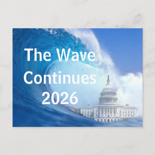 Customize Blue Wave Election 2026 Briefkaart (Voorkant)