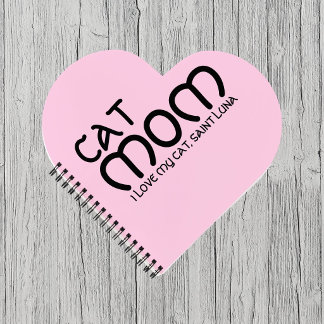 Customize Cat Mom Pet Lover Funny Quote Black Pink Notitieboek