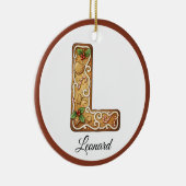 Customize Christmas Gingerbread Letter L Monogram Keramisch Ornament (Rechts)