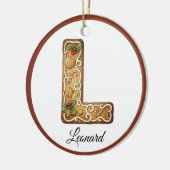 Customize Christmas Gingerbread Letter L Monogram Keramisch Ornament (Links)