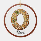 Customize Christmas Gingerbread Letter O Monogram Keramisch Ornament (Achterkant)