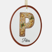 Customize Christmas Gingerbread Letter P Monogram Keramisch Ornament (Rechts)