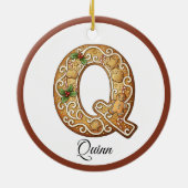 Customize Christmas Gingerbread Letter Q Monogram Keramisch Ornament (Achterkant)
