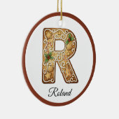 Customize Christmas Gingerbread Letter R Monogram Keramisch Ornament (Rechts)