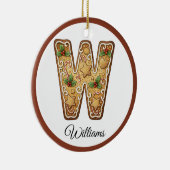 Customize Christmas Gingerbread Letter W Monogram Keramisch Ornament (Rechts)