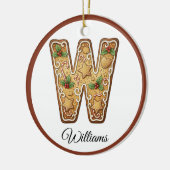 Customize Christmas Gingerbread Letter W Monogram Keramisch Ornament (Links)