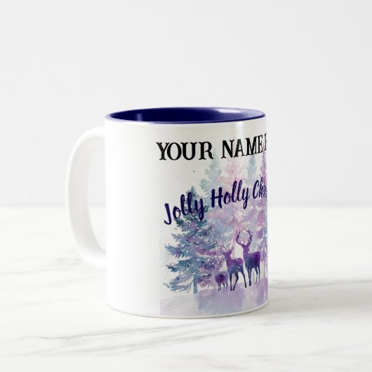 Customize Christmas Mug – Jolly Holly Design (Devant gauche)