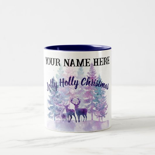 Customize Christmas Mug – Jolly Holly Design (Centre)