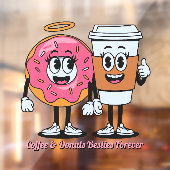 Customize Coffee And Donuts Besties Forever Promo Raamsticker (Vel 2)