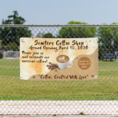 Customize Coffee Shop Grand Opening Special Day Spandoek (Insitu)