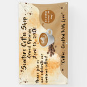 Customize Coffee Shop Grand Opening Special Day Spandoek (Verticaal)