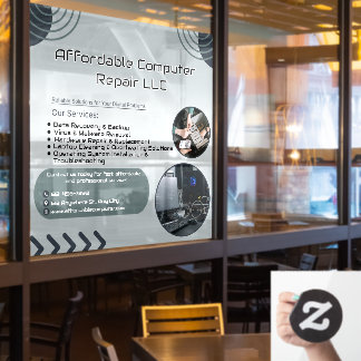 Customize Computer Repair Shop Promotional  Raamsticker