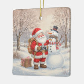 Customize Cute Santa Photographer Keramisch Ornament (Links)