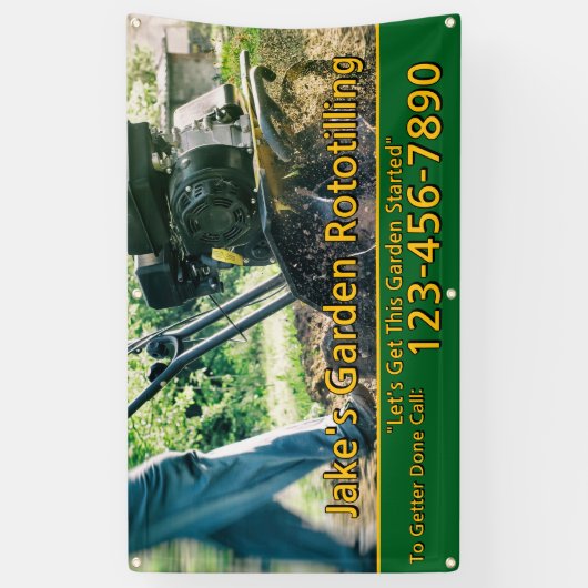 Customize Garden Rototilling Service Business  Spandoek (Verticaal)