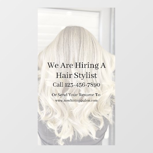 Customize Generic Hair Salon Now Hiring Raamsticker (Vel)