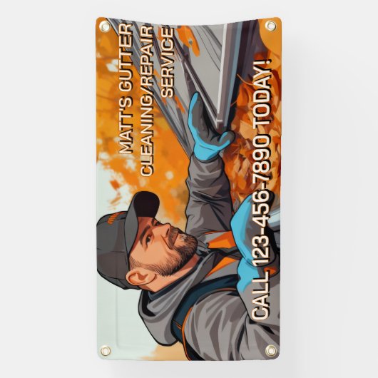 Customize Gutter Cleaning Repair Service Fence Spandoek (Verticaal)