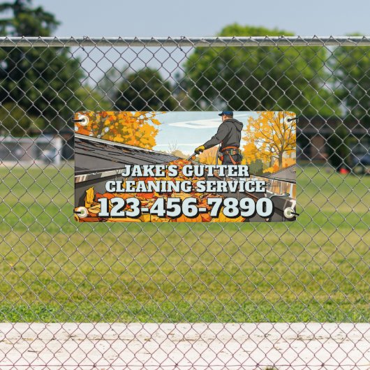 Customize Home Gutter Cleaning Business Promo Spandoek (Insitu)