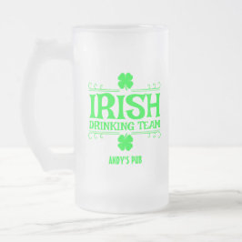 Customize, Irish Drink Team, Lucky, Shamrock, Matglas Bierpul