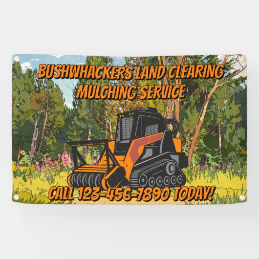 Customize Land Clearing Mulching Service Business Spandoek (Horizontaal)