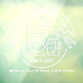 Customize Laundromat Room Wash Fold Business  Raamsticker (Vel 3)