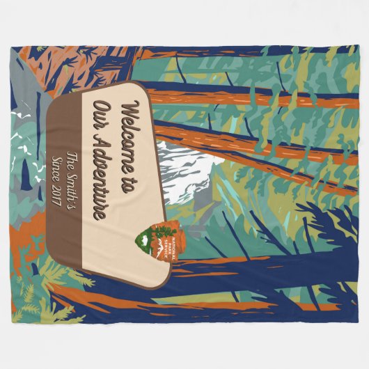 Customize Moran State Park Family Camping Adventur Fleece Deken (Voorkant (Horizontaal))