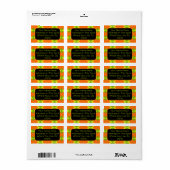 Customize Orange with Green Diamond Pattern Etiket (Full Sheet)