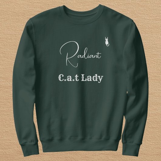 Customize Pet Lover Green And White Script Cat Mom Trui