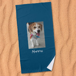 Customize Pet or Child's Photo & Name, Ocean Blue Strandlaken