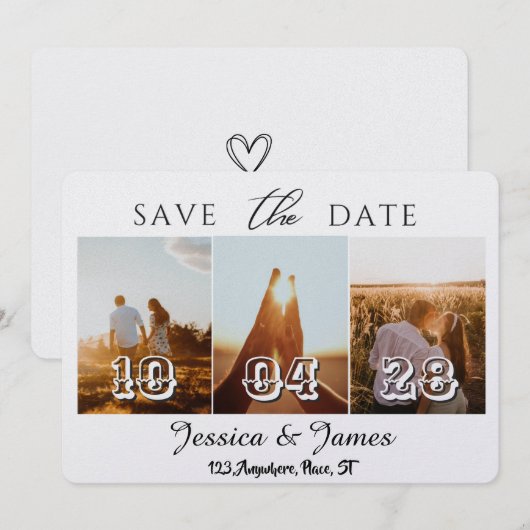 Customize Photo Personalized Save the Date (Devant / Derrière)