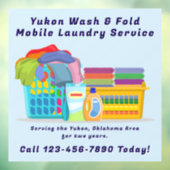 Customize Pickup Dropoff Wash Fold Laundry Service Raamsticker (Vel 3)