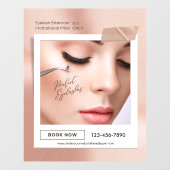Customize Pink Elegant Aesthetic Eyelash Extension Raamsticker (Vel)