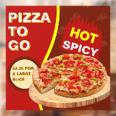 Customize Pizza By The Slice To Go  Raamsticker (Vel 2)