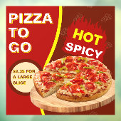 Customize Pizza By The Slice To Go  Raamsticker (Vel 3)