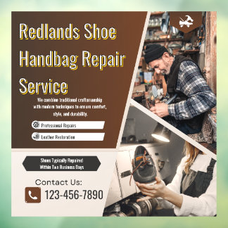Customize Shoe Handbag Repair Shop Promotional Raamsticker