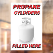 Customize Shop Logo Propane Cylinders Filled Here Raamsticker (Vel 2)