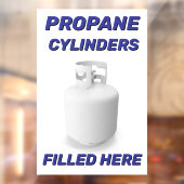 Customize Shop Logo Propane Cylinders Filled Here Raamsticker (Vel 2)