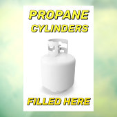 Customize Shop Logo Propane Cylinders Filled Here Raamsticker (Vel 3)