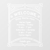 Customize Sunrise Restaurant Cafe Shop Open Hour 2 Raamsticker (Vel)