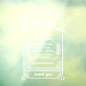 Customize Sunrise Restaurant Cafe Shop Open Hours Raamsticker (Vel 3)