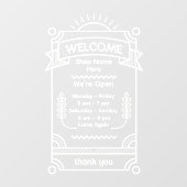 Customize Sunrise Restaurant Cafe Shop Open Hours Raamsticker (Vel)