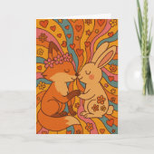 Customize the Inside Fox & Rabbit Valentine's Day Kaart (Voorkant)