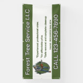 Customize Tree Service Man With Chainsaw Business Spandoek (Verticaal)