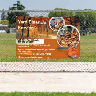 Customize Yard Leaf Clean Up Business Promotional Spandoek