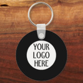 Customize Your Black White company logo Sleutelhanger (Voorkant)