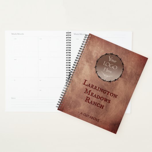 Customize Your Logo Horse Ranch Business Planner (Devant avec enveloppe)