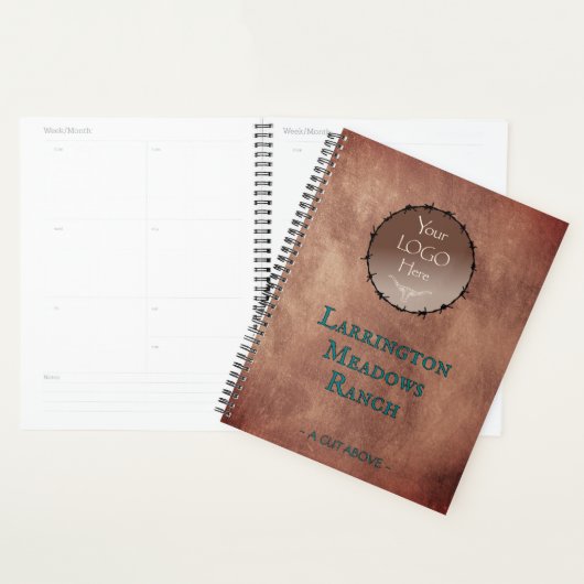 Customize Your Logo Horse Ranch Business Planner (Devant avec enveloppe)