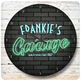 Customize YOUR NAME Hot Rod Neon Style Garage Grote Klok