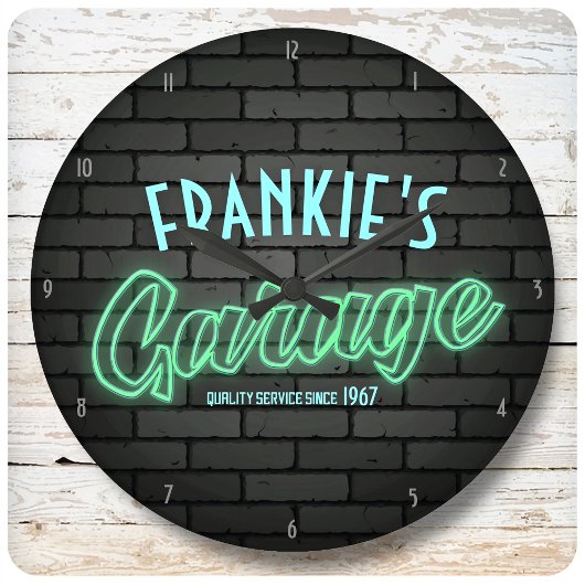 Customize YOUR NAME Hot Rod Neon Style Garage Grote Klok