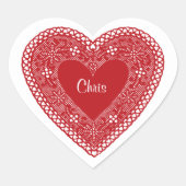 Customize Your Vintage Lace Heart Hart Sticker (Voorkant)