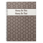 Customizeable Stylish Brown Geometric Pattern  Notitieboek (Voorkant)